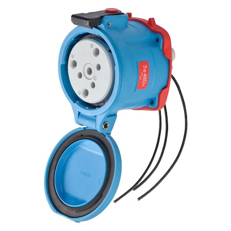 Meltric Pin & Sleeve Receptacle, 100 A, 480V AC, Three Phase, 3 Pole, Screw Terminals Wire Connection Type 31-64243-K04-263-NC